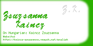 zsuzsanna kaincz business card